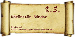 Körösztös Sándor névjegykártya